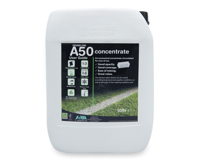 A50 Hvid Linjemaling græs Koncentrat - Dunk 10 L 